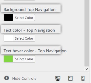 Pengaturan warna top navigation theme muvipro