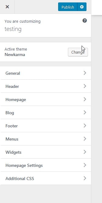 newkarma customizer